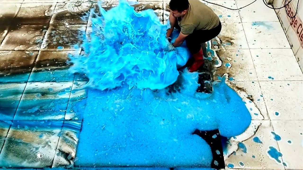 Super Active Handmade Foam | Flooded Dirty Carpet Cleaning ASMR