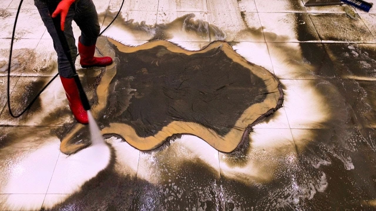 Jet Black Dirty Pattern Carpet Cleaning – ASMR