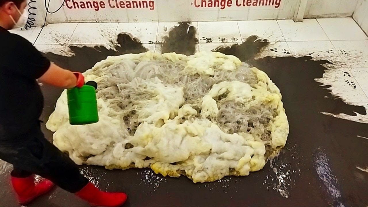 New Method! Huge Foam Dirty Carpet Cleaning ASMR