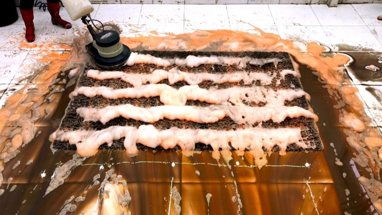 Ultra Dirty Shaggy Carpet / Deep Cleaning with Stain Remover Foam – ASMR