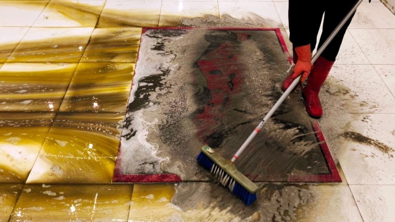 Yellowish, Terribly Smelling Dirty Carpet Cleaning – Satisfying ASMR