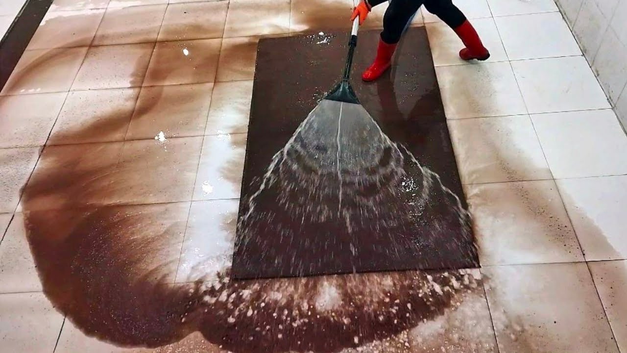 Sticky Wet Dirty Old Carpet Cleaning – Satisfying Rug Washing ASMR