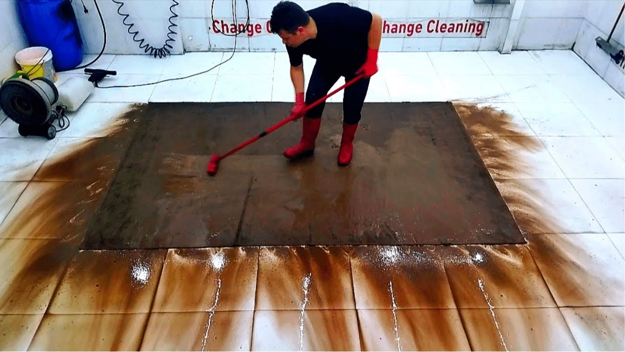 9.5 m² Valuable Dirty Persian Carpet Cleaning – Satisfying ASMR