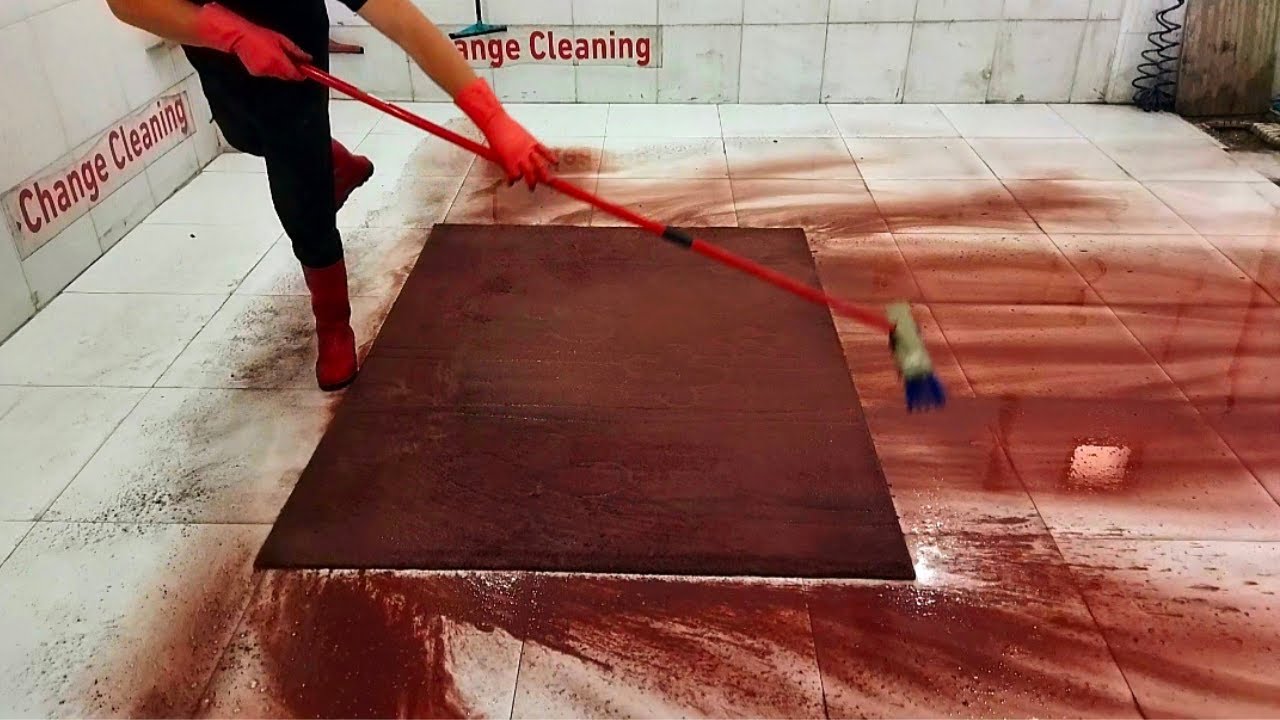 Sticky Dry Heavily Rotten Carpet Cleaning – Satisfying ASMR